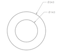 M14 Nylon Washer, 24mm OD