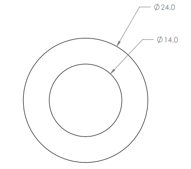 M14 Nylon Washer, 24mm OD