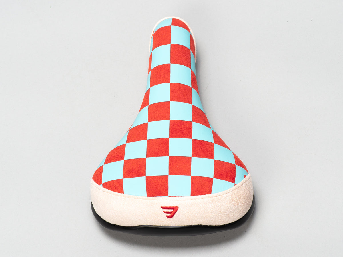 Checkered Wheelie Seat Red/ Blue